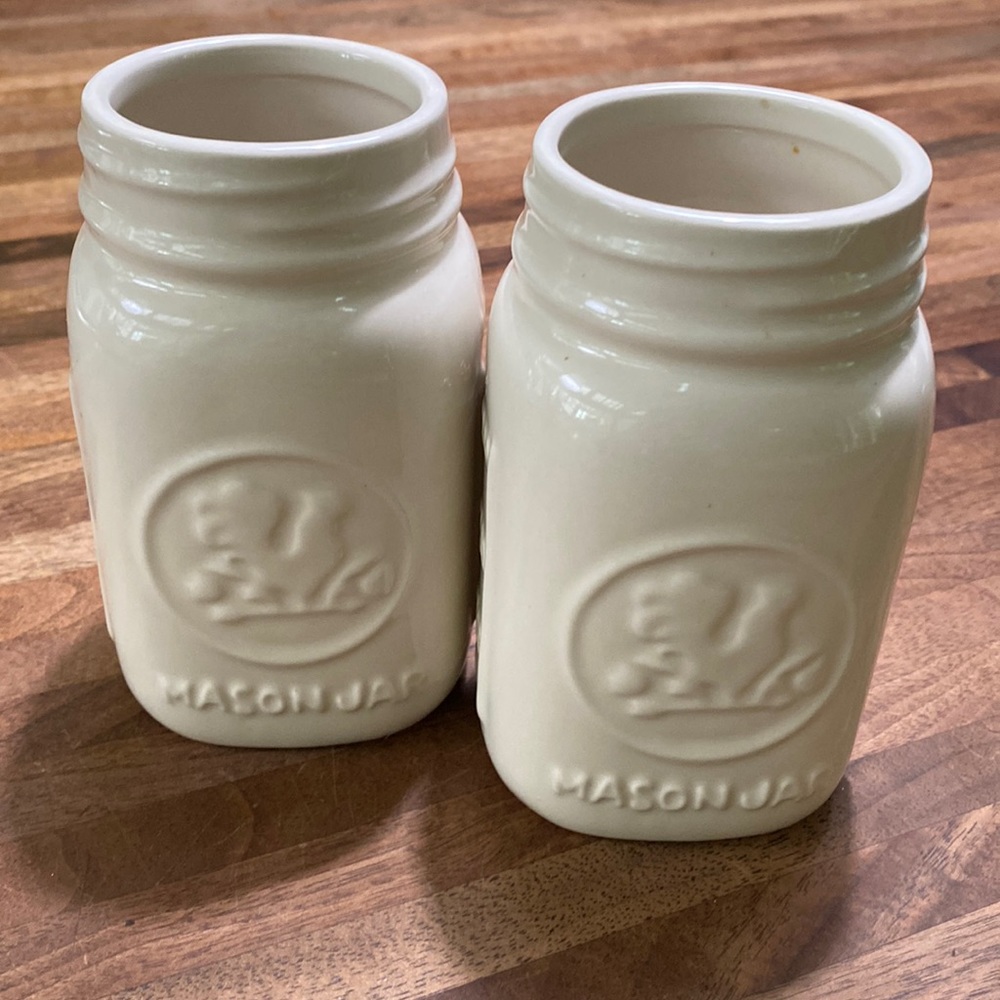 Home Essentials Cream Mason Jars (2)